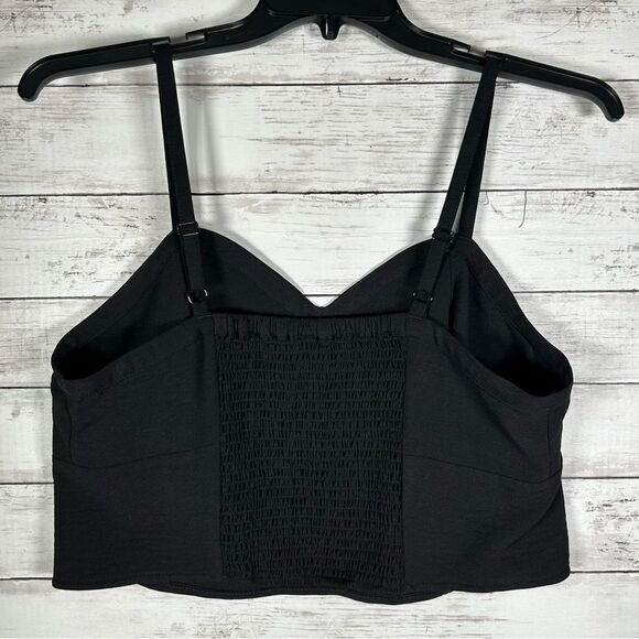 Torrid Cropped Bustier Bralette Black Gathered Back 0/ 12 - Picture 6 of 9